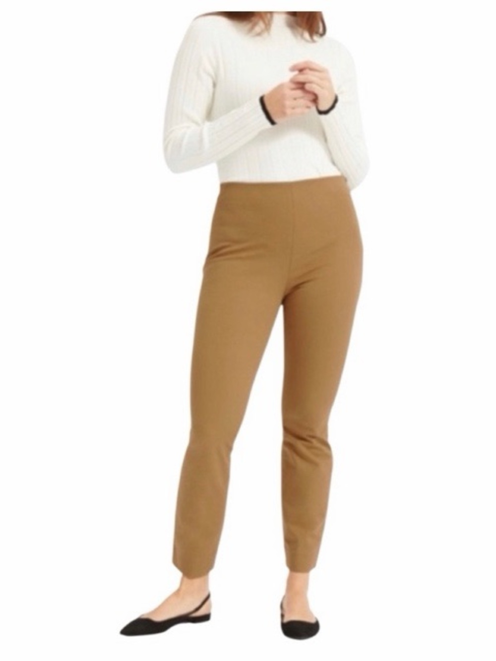Everlane The Side Zip Stretch Cotton Pants In Ochre Tan